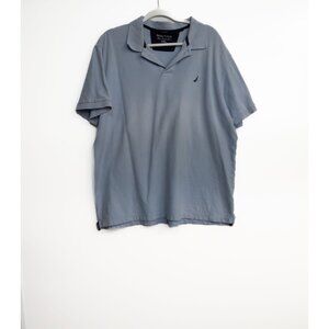 Nautica Mens True Deck Shirt XXL Light Blue Short Sleeve Polo